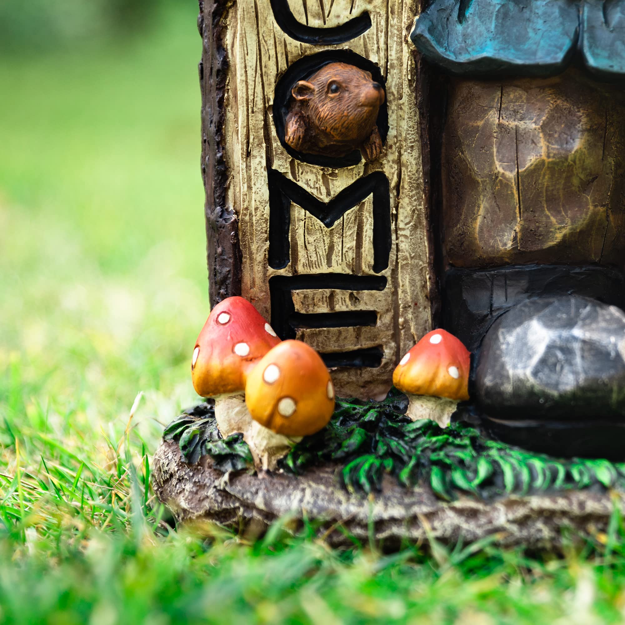 Amazon.com: Glitzhome Solar Lamp Post Welcome Sign Garden Gnome